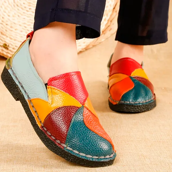 women loafers, leather loafers, colorful loafers, genuine leather loafers