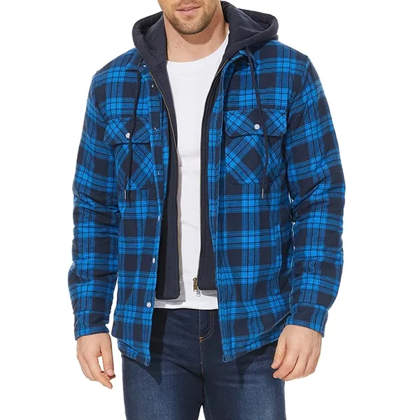 flannel jacket, winter jacket, thick jacket, removable hood jacket