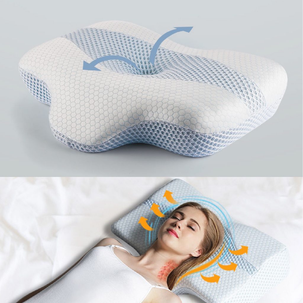 Contoured Orthopedic Memory Foam Pillow for Neck Pain