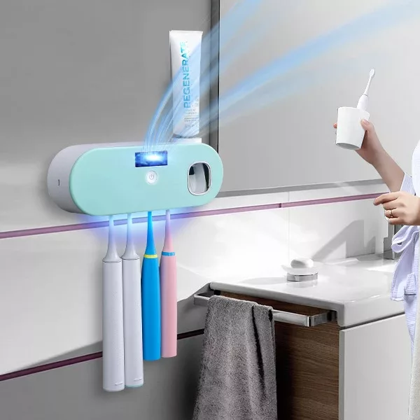 Toothbrush UV Sanitizing Holder Toothpaste Squeezer