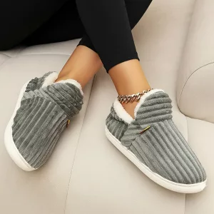 winter house slippers, warm slippers, plush slippers, thick sole slippers, closed toe slippers