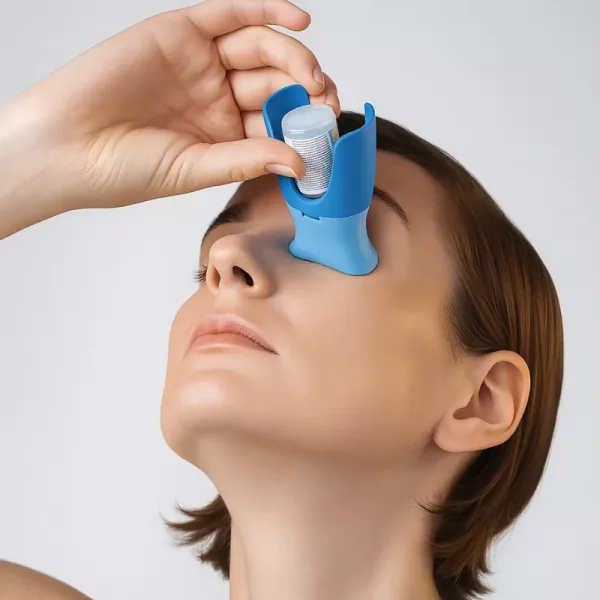 eye drop dispenser, eye drop applicator, eye drop assist device, eye drop aid, eye drops holder